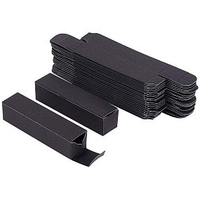 BENECREAT 80 Pack 3.5x0.8x0.8 Black Kraft Paper Lipstick Box Lip Balm Kraft Box for Birthday Festival Gift Packing