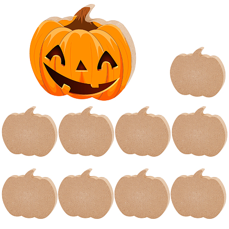 BENECREAT 10Pcs Wooden Pumpkin Cutouts, Unfinished Fall Blank Display DIY Blank Table Sign for Home Harvest Autumn Decorations 3x2.7x0.5inch