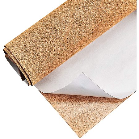 BENECREAT 1mm Thick Adhesive Cork Roll Liner, 12x24 Inch Insulation Cork Roll for Bulletin Board, Coasters, Door Signs and Floor Wall Decors