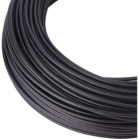 BENECREAT 12 Gauge/2mm Black Aluminum Wire 98.4FT/30m Bendable Aluminum Craft Wire for Hair Bows, Shaping Hair Brim and Other Crafts Project