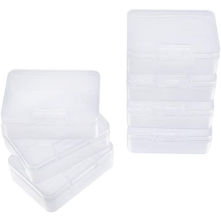 BENECREAT 16 Packs 2.6x2x0.9 Clear Plastic Box Containers with Durable Buckle Lids for Beads Safety Pins and Other Small Craft Supplies