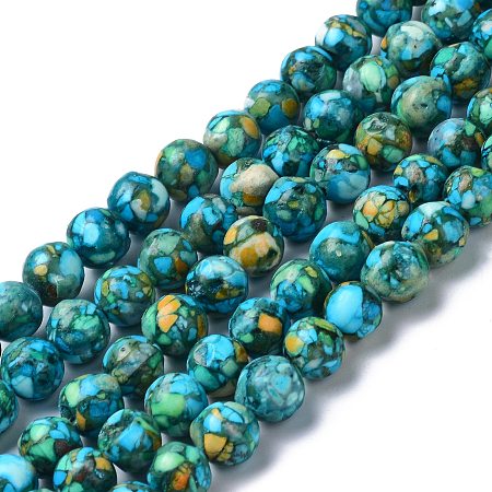Arricraft Synthetic Turquoise Beads Strands, Dyed & Heated, Round, 8mm, Hole: 1.2mm, about 49pcs/strand, 15.35 inch(39cm)