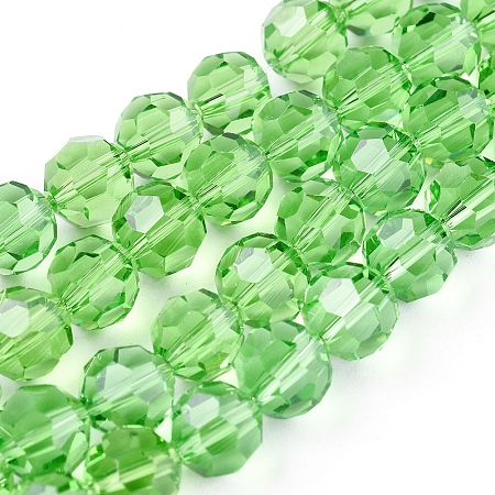 Arricraft Imitation Austrian Crystal Bead Strands, Grade AAA, Faceted Round, Light Green, 8mm, Hole: 0.9~1mm, about 50pcs/strand, 15.7 inch