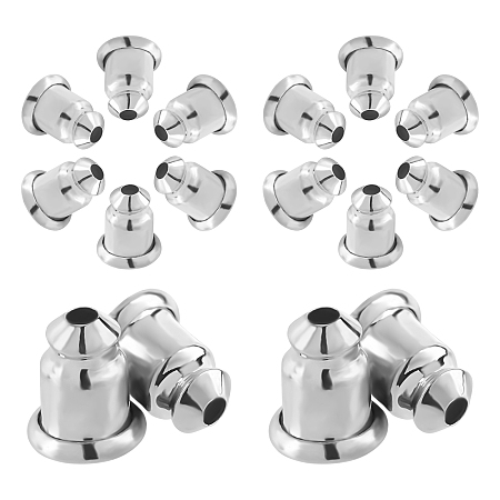 CREATCABIN 1 Box 8pairs Bullet Locking Earring Backs for Studs Secure Ear Nuts Hypoallergenic Replacements Backings Safely for Pierced Earrings Platinum