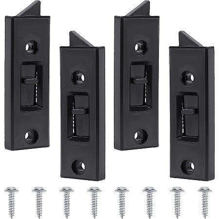 GORGECRAFT 2 Pairs Tilt Latch Replacement Window Parts and Hardware Locks Plastic Construction Snap-in 2 Hole Center Spacing Sliding Lock Replacement with 8Pcs Iron Screws for Home Windows
