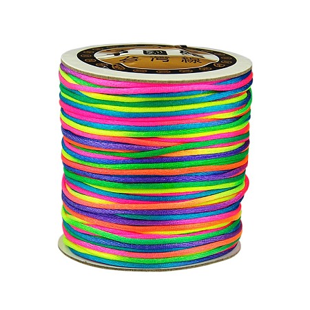 Honeyhandy Nylon Thread, Rattail Satin Cord, Colorful, 1.5mm, about 109.36 yards(100m)/roll