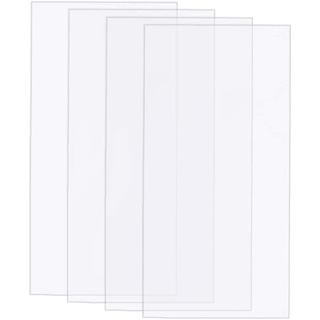 BENECREAT 4PCS 11.8x5.9 Clear Acrylic Sheet 3mm Thick Plexiglass Cast Sheet with Double-Protective Film for Picture Frame Replacement, Calligraphy, Painting