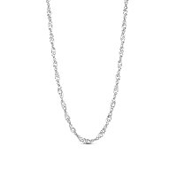 Honeyhandy SHEGRACE 925 Sterling Silver Chain Necklaces, Carved with S925, Platinum, 17.7 inch(45cm)0.8mm