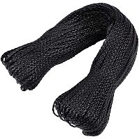NBEADS 100 Meters Braiding String, Braided Leather Strip Flat Braided Leather Jewelry Craft Cord for Jewelry Making, Black