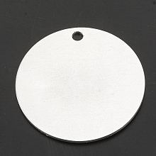 Honeyhandy Aluminium Pendants, Laser Cut Pendants, Flat Round, Stamping Blank Tag, Silver, 50x1.5mm, Hole: 3.5mm