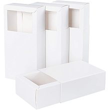 BENECREAT 20 Pack Kraft Paper Drawer Box 4.5x3x1.7 Festival Gift Wrapping Boxes Soap Jewelry Candy Weeding Party Favors Gift Packaging Boxes, White