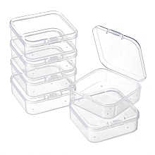 Honeyhandy Square Plastic Bead Storage Containers, Clear, 5.4x5.3x2cm, Inner Size: 5.1x5.05x1.5cm