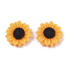 Honeyhandy Resin Cabochons, Sunflower, Dark Orange, 19x6mm