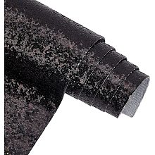 BENECREAT 11.5"x 53" 1mm Thick Glitter Faux Leather Sheet Black Sparkle Shiny Faux Leather for Earrings Bows DIY Craft Wedding Sewing - Mixed with Colorful Glitter