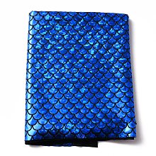 FINGERINSPIRE Sparkly Hologram Spandex Mermaid Printed Fish Scale Fabric, Stretch Fabric, Blue, 150x0.02cm