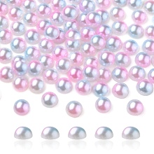 Honeyhandy Imitation Pearl Acrylic Cabochons, Dome, Pink, 6x3mm