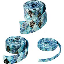 SUPERFINDINGS 6M 3 Sizes Light Sky Blue Cotton Ribbon Flat with Water Wave Pattern Lace Trim Double Faced Wrapping Ribbon Garment Decorations for Sewing Skirt Bowknot Making