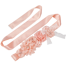 CRASPIRE Bridal Belt Pregnant Woman Pearl Flowers Sash Satin Evening Dress Belt Pink Sash Crystals Rhinestone Lace Bow Wedding Accessories Bridal Bridesmaid Belt Wedding Dress Accessories