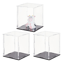 OLYCRAFT 3 Pack Clear Acrylic Display Case Assemble Collectibles Box Action Figures Display Boxs Dustproof Protection Showcase for Collection Action Figures Blocks Models 2.4x2.4x2.8 inch