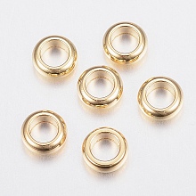 Honeyhandy 304 Stainless Steel Spacer Beads, Rondelle, Golden, 3x1.2mm, Hole: 2mm