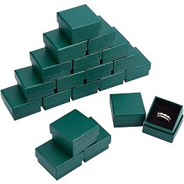 NBEADS 20 Pcs 5.2x5.2x3.2cm Cardboard Jewelry Boxes, Ring Storage Box Cardboard Display Boxes with Sponge Mat for Anniversaries Birthdays