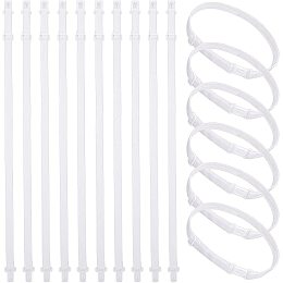 BENECREAT 16Pcs Adjustable Polyester Elastic Bow Tie Extender Bands with Plastic Buckle DIY Accessories for Bow Ties, White