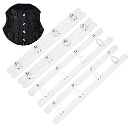 BENECREAT Iron Corset Busk, Hook & Eye Closure for Corset, Bustier, Waist Trainer, White, 200x12.5x6mm and 200x26x2mm, 2pcs/set