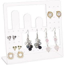 FINGERINSPIRE Acrylic Earring Display Stands Clear L-Shaped Earrings Ear Stud Organizer Holder Jewelry Storage Rack for Long Earrings Rings Jewelry Tower for Jewelry Store Retail Counter Showcase