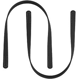 Arricraft 25 Inch 2pcs Bag Strap Cowhide Leather Bag Handles Sewing Bag Strap Purse Wallet Repair Replacement Handbag DIY Accessories for Purse Making Supplie (Black)