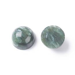 Honeyhandy Natural Seraphinite Cabochons, Half Round/Dome, 8x4~4.5mm