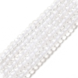 Natural Quartz Crystal Beads Strands, Grade AA, Faceted, Rondelle, 3x2mm, Hole: 0.5mm, about 173pcs/strand, 15.55''(39.5cm)