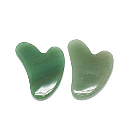 ARRICRAFT Natural Green Aventurine Gua Sha Boards, Scraping Massage Tools, Gua Sha Facial Tools, Heart, 81~84x58~60x7~8mm