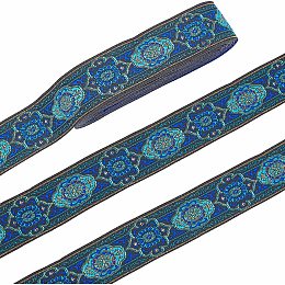 PandaHall Elite 1.3 Inch Emobridered Woven Ribbon, 7 Yards Vintage Jacquard Ribbon Sewing Woven Ribbon Persian Floral Fabric Trim Fringe Sewing Decor Trim for DIY Boho Clothing Embellishment Decorations