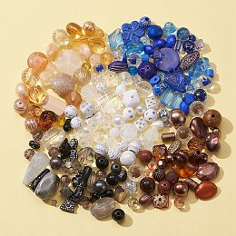 Honeyhandy 100G 5 Colors Acrylic Beads, Mixed Shapes, Mixed Color, 5.5~28x6~20x3~11mm, Hole: 1~5mm, 20g/color