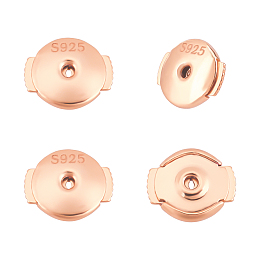 CREATCABIN 1 Box 2 Pairs Locking Earring Backs for Studs Secure Rose Gold 925 Sterling Silver Ear Nuts Hypoallergenic Replacements Backings Safely for Pierced Earrings