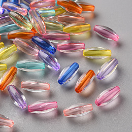 Honeyhandy Transparent Acrylic Beads, Oval, Mixed Color, 11x5mm, Hole: 1.6mm