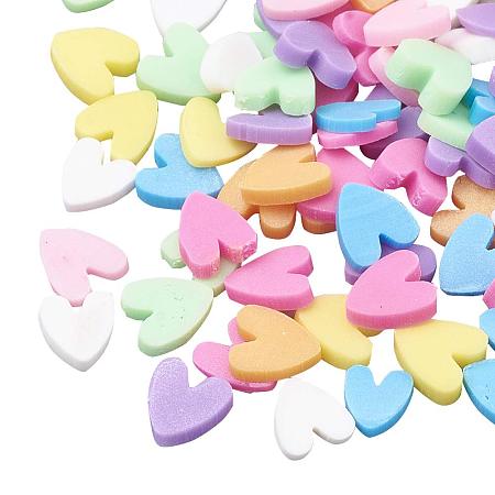 ARRICRAFT 500g Heart Shape Handmade Polymer Clay Slices Without Hole for Nail Art Decoration Slime DIY Crafts, Colorful
