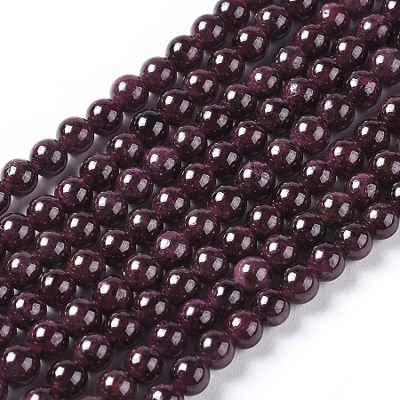 Honeyhandy Natural Garnet Beads Strands, Round, 5mm, Hole: 0.8mm, about 80pcs/strand, 15.1 inch(38.5cm)