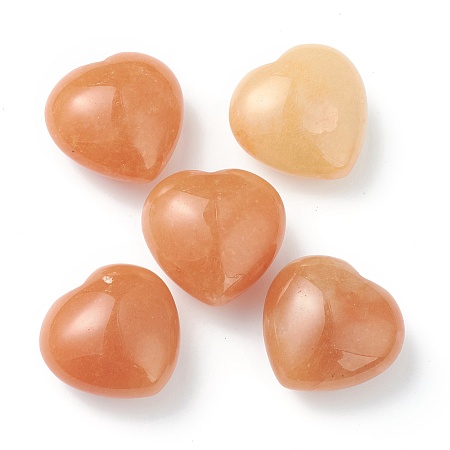Honeyhandy Natural Red Aventurine Heart Love Stone, Pocket Palm Stone for Reiki Balancing, 24.5~25.5x25~26x13.5~15mm