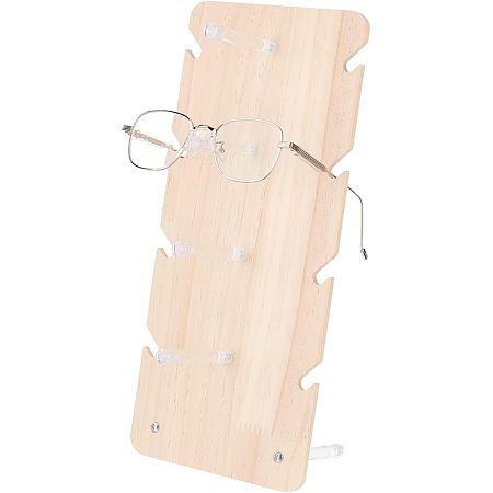 NBEADS 4-Tier Wood Glasses Display Stand, Sunglasses Display Rack White Tabletop Retail Eyewear Jewelry Organizer with Acrylic Findings for Eyewear, Sunglasses, Shades Display,12.95x5.87
