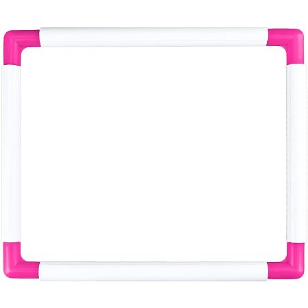 OLYCRAFT Plastic Cross Stitch Frame Quilting Needlepoint Tool Embroidery Frame Pink Plastic Clip Frame for Embroidery Cross Stitch-13 x 11 Inch