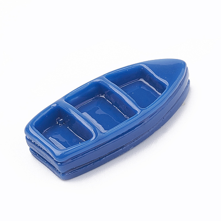 Honeyhandy Resin Cabochons, Boat, Royal Blue, 27x11.5x6mm