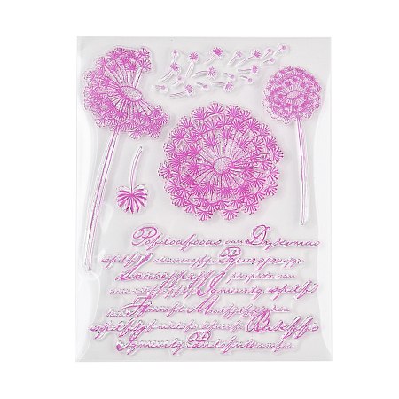 Honeyhandy Plastic Stamps, for DIY Scrapbooking, Photo Album Decorative, Cards Making, Stamp Sheets, Dandelion Pattern, 180~182x140~142x3mm