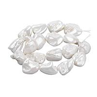 ARRICRAFT 90pcs 5 Stands WhiteSmoke Shell Pearl Beads Strands Seashells Natural Gemstone Beads for Necklace, Bracelet, Jewelry Making, Home and Wedding Decor (15.7")
