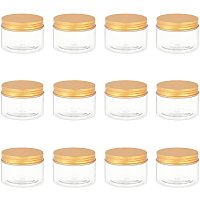 BENECREAT 12 Packs 120ml/4oz Plastic Cosmetic Jars Refillable Empty Cosmetic Containers with Aluminum Screw Lids for Lotion, Liquid, Cosmetic, Cream