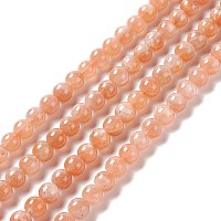 Natural Sunstone Beads Strands, Round, 6mm, Hole: 0.8mm, about 32pcs/strand, 7.48''(19cm)