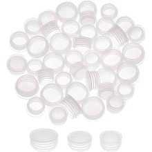 GORGECRAFT 48PCS 3 Sizes Clear Plastic Wine Bottle Stoppers 49/64" to 31/32" Salt and Pepper Shaker Stopper Replacement Plug Bottle Shaker Caps Reusable Clear Round End Caps for Bottles Pipes Pots