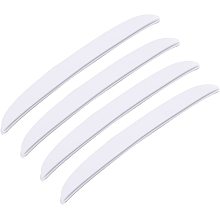 CHGCRAFT 12Pcs White Anti-Collision Patch Bumper Guard Strip Anti-Scratch Guards Protection Stickers Trim Universal for Cars SUV Pickup Truck Bicycle Chevy Car Side Door Edge, 128x11x6mm