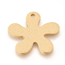 Honeyhandy Eco-Friendly Aluminium Pendants, Laser Cut Pendants, Flower, Gold, 37x38.5x2~2.5mm, Hole: 3mm