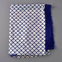 FINGERINSPIRE Fishscale Pattern Polyester Fabrics, for DIY Bed Sheet, Tablecloth, T-shirt, Dress, Rectangle, Dark Blue, 150x0.02cm